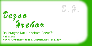 dezso hrehor business card
